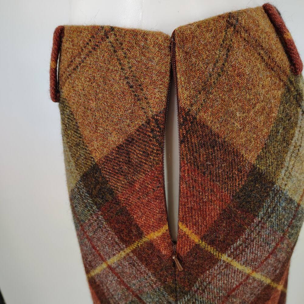 Ralph Lauren Wool Plaid Midi Skirt Size 4 Fall Bias Cut Vintage Style - Picture 9 of 16